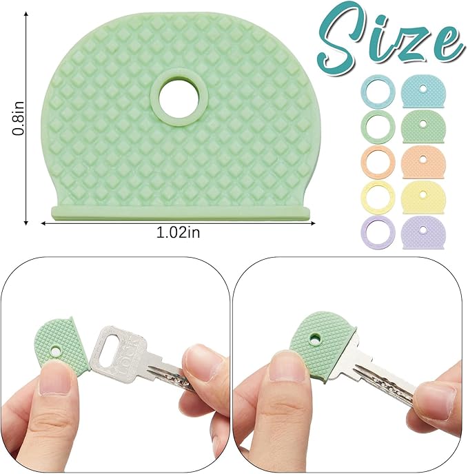 Blulu 80 Pieces 1Inch Colored Key Covers Caps Tags Covers Set Plastic Key Color Identifier Rings Toppers(Pastel Color)