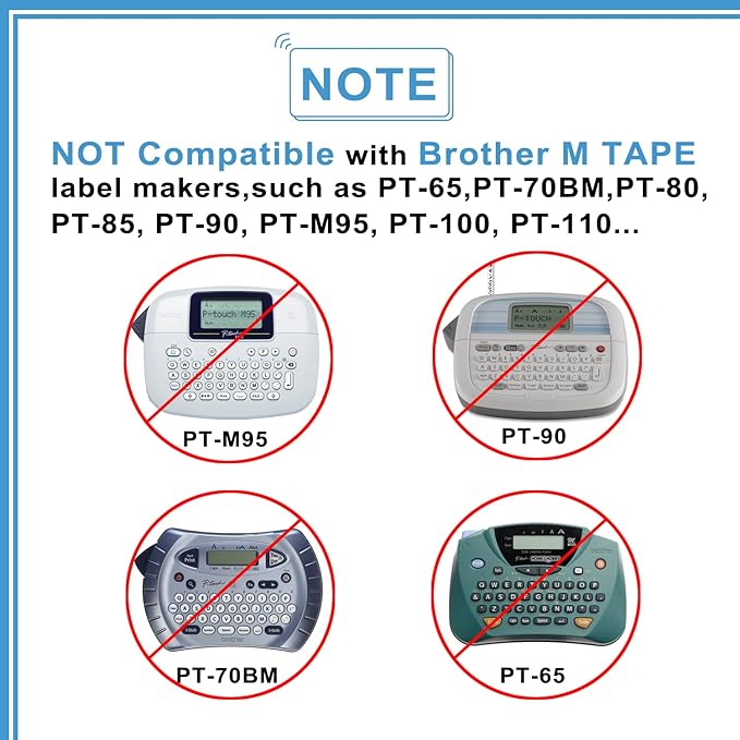5-Pack Compatible Brother P Touch Label Tape TZe 12mm 0.47 Laminated TZ Tape Colored Label Maker Refills, for Brother Ptouch PT-D210 D220 H110 D400 1000 1280 Printer, White/Berry Pink/Purple/Pink/Blue