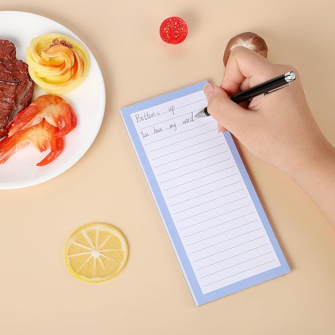 Thboxes 4 Pack Magnetic Note Pad for Fridge with Pen Holder, Totally 200 Sheets Magnetic To Do List, Grocery List, Shopping List, Memo Pads for Refrigerator（Light Color）