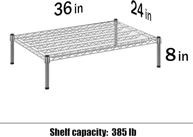 Regal Altair 24" Deep x 36" Wide x 8" Height Wire Shelving Kit | 1-Tier | NSF Commercial Storage Rack Unit