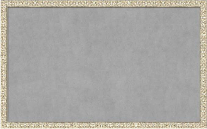 Amanti Art Silver Framed Magnetic Board 26x42 Large Vision Board for use with Magnets, 100% Metal Sheet to Display Items as Office Decor or for Home Organization in mudroom, Kitchen or Kids Room
