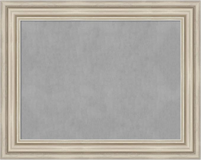 Amanti Art Silver Framed Magnetic Board 24x30 Medium Vision Board for use with Magnets, 100% Metal Sheet to Display Items as Office Decor or for Home Organization in mudroom, Kitchen or Kids Room