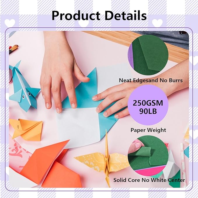 15 Sheets Purple Cardstock 12"x12",250gsm/90lb Heavyweight Cover Cardstock Paper, Thick and Smooth Card Stock Perfect for Card Making, Scrapbooking and Crafts (Purple)