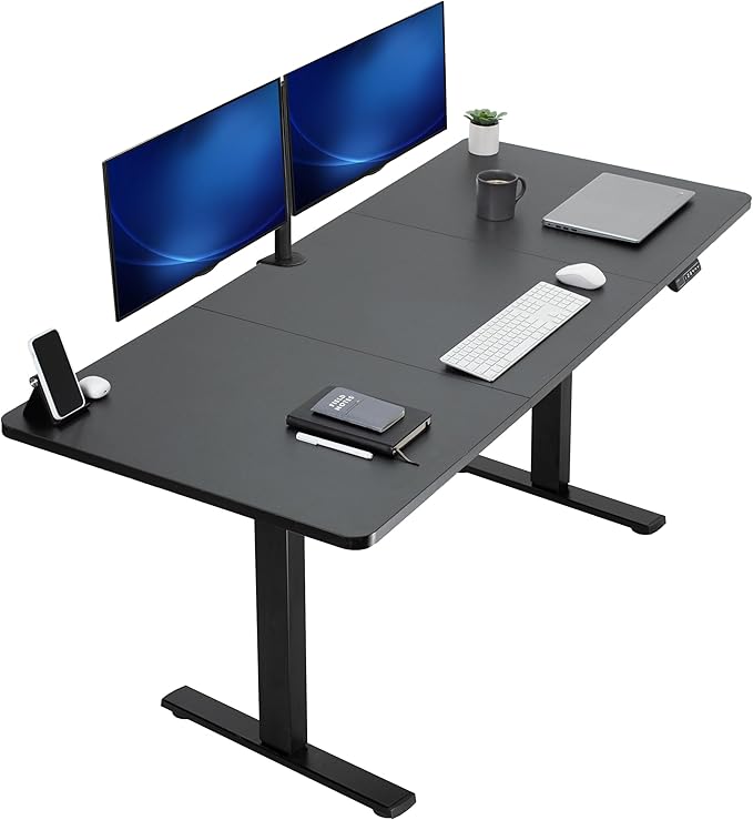 VIVO Electric 71 x 30 in Standing Desk, Memory Height Adjustment, 1B Series, Holds 220 lbs, Black Top Black Frame, DESK-KIT-1B7B