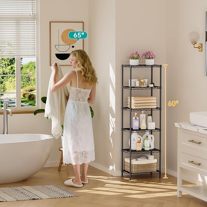 SINGAYE Shelf Closet Wire Shelving：Adjustable Metal Unit for Laundry Room Organization Bathroom Kitchen Home Storage Small Pantry Rack Shelves