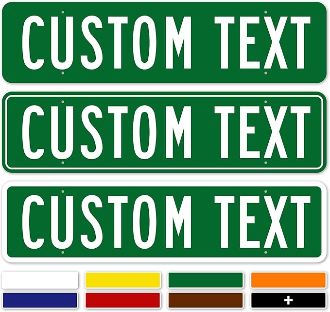 Custom Street Sign, Road Sign, Address Sign, 8 Colors, Reflective Option, Mounting Options, 12x48 Inch, Thick Rust-Free AlumaBond, USA Made by My Sign Center, (Classic)…