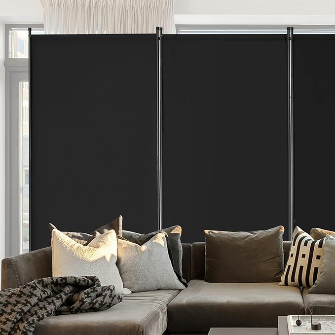 VEVOR Room Divider, 4 Panel Room Divider, Folding Privacy Screen and Portable Partition Divider for Room Separation, Freestanding Room Partitions for Office, Bedroom, Study, Black