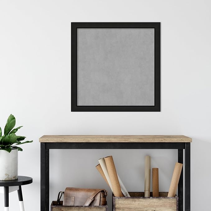 Amanti Art Black Framed Magnetic Board 27x27 Medium Vision Board for use with Magnets, 100% Metal Sheet to Display Items as Office Decor or for Home Organization in mudroom, Kitchen or Kids Room