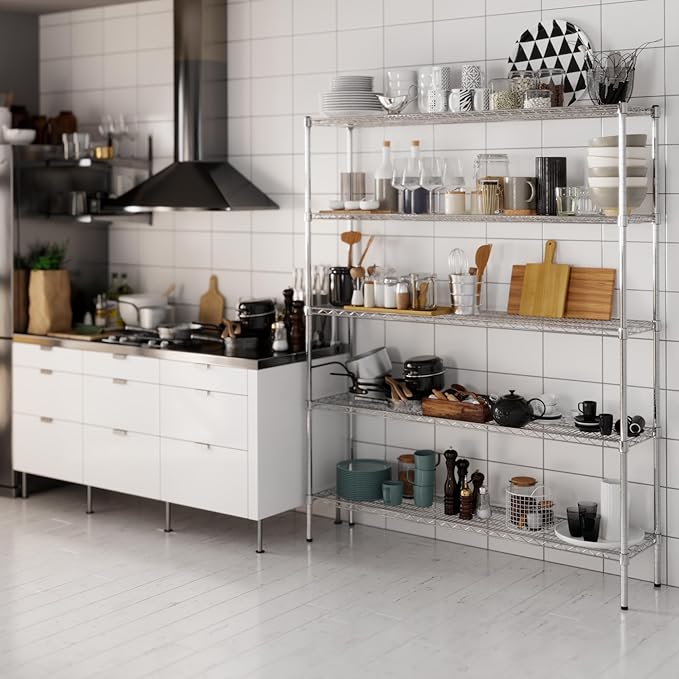 Regal Altair 14" Deep x 60" Wide x 74" Height Wire Shelving Kit | 5-Tier | NSF Commercial Storage Rack Unit