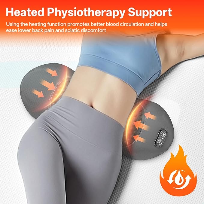 SUDAHIA 3-in-1 Electric Lumbar Support Pillow for Bed and Chair, Triple Fusion Back Massager with Heated, Vibration and Traction for Lower Back Pain Relief and Spine Support
