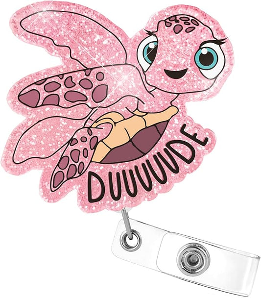 Aoryalps DUUUUUDE Retractable Badge Reel Holder Retractable with ID Clip for Nurse Nursing Name Tag Card Nursing Student Teacher Doctor Medical Assistant Work Office Clip-Gifts for Nurse