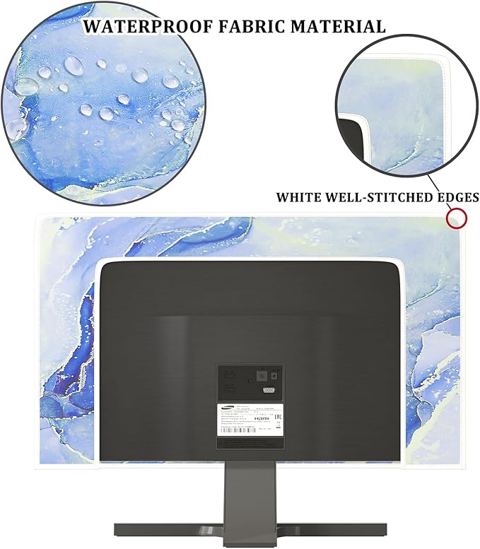 Baocicco Modern Violet Marble Waterproof TV Cover Anti-Static Dustproof Protective Cover for LCD/LED/HD 65 Inch Decorative Monitor Accessories Covers for Television LED LCD OLED TVs Screen