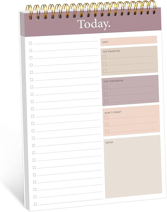 To Do List Notepad - Daily Planner Notepad Undated 52 Sheets, 6.5" x 9.8" Planning Pad Checklist Productivity Note Pad for Work and Personal Organized
