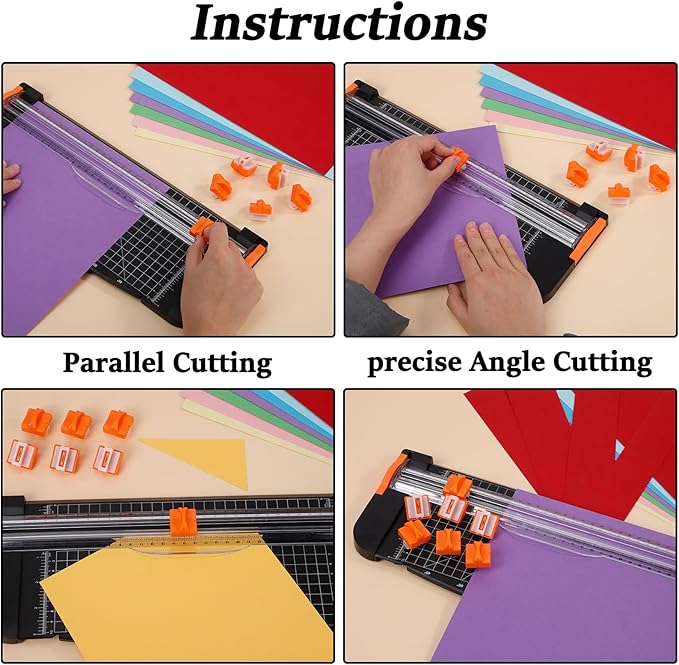 6 Pieces Paper Cutter Replacement Blade Paper Trimmer Replacement Blade Refill with Automatic Security Safeguard- A4 Paper Cutter Blade Refill