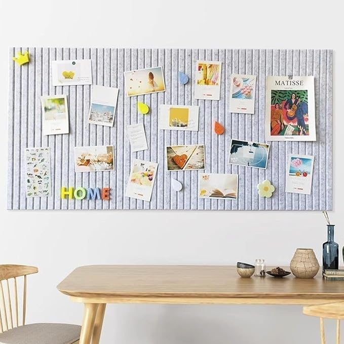 Large Felt Wall Tiles Cork Boards for Office Cubicle, 35"x23.6" Felt Photo Board Bulletin Tiles Pin Board for Walls Home Decor, Noise Reduction Boards Panels Fors Notes Memos, 6-Pack, Purple