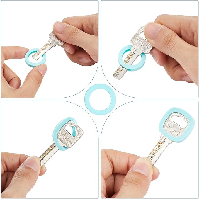 Blulu 80 Pieces 1Inch Colored Key Covers Caps Tags Covers Set Plastic Key Color Identifier Rings Toppers(Macaron Color)