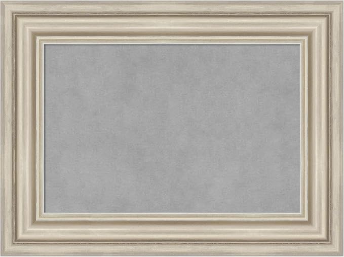 Amanti Art Silver Framed Magnetic Board 18x24 Small Vision Board for use with Magnets, 100% Metal Sheet to Display Items as Office Decor or for Home Organization in mudroom, Kitchen or Kids Room