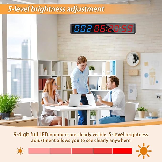 LED Countdown Clock, 999 Days, 23 Hours, 59 Minutes, 59 Seconds, Event Countdown Clock/Factory Accepts Your Exclusive Customization (2.1 inches 3 Blue+6 red)
