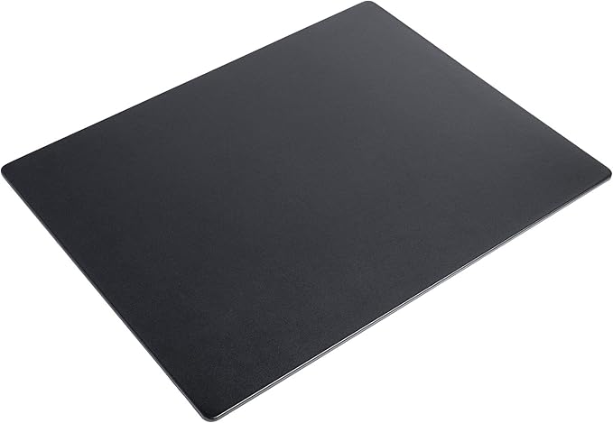 Black Leather 24" x 19" Desk Mat Without Rails
