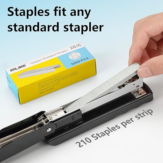Standard Staples 26/6-10 Boxes of 1/4" Staples (5000 Each), High-Strength, Jam-Free Chisel Point for Office & Home Use