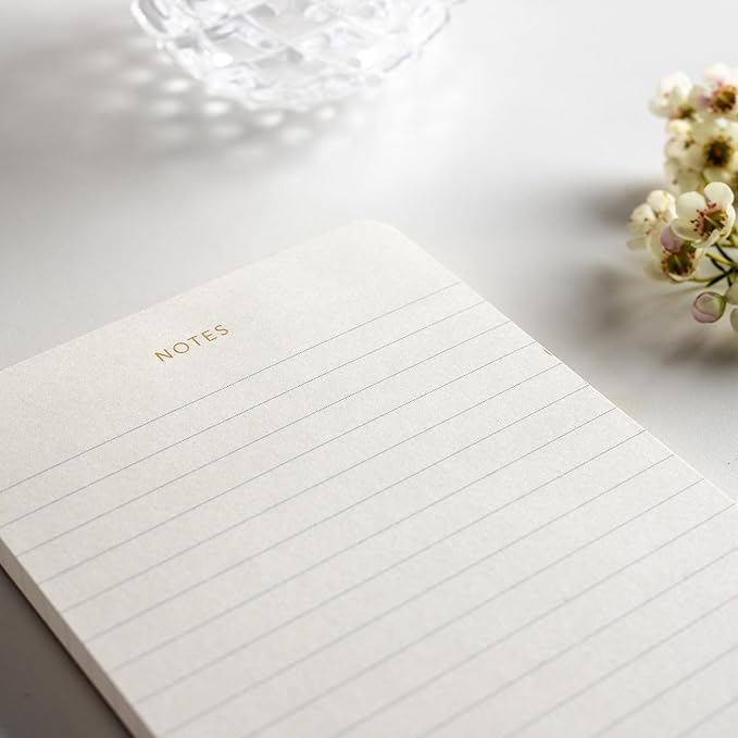 Pinesman - Elegant Desk Notepads for Professionals, Executive's Memo Pads, Minimalist, Gold Foiled, Lined, 5 Pack, 375 Sheets Total (75 Each), 6.3" x 3.9”, 80 GSM, Eco-friendly, FSC™ Certified