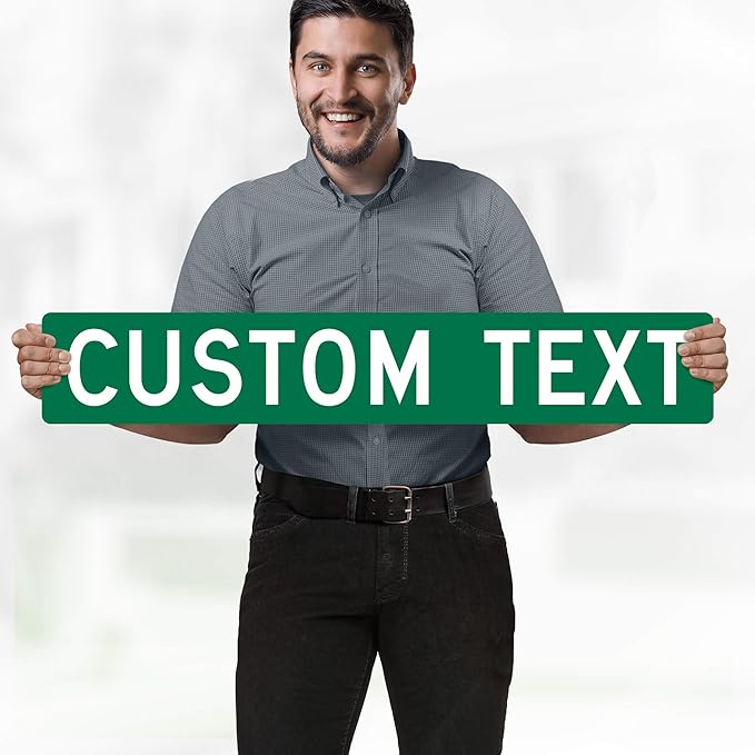 My Sign Center Custom Street Sign, 6x36 Inch, Green, Aluminum, Classic Style, Reflective, Pole or Wall Mount