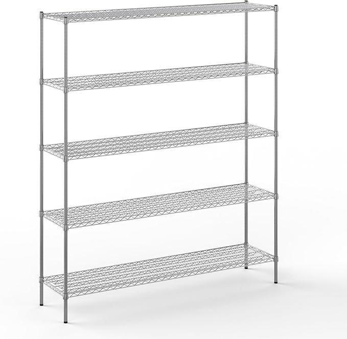 Regal Altair 18" Deep x 72" Wide x 86" Height Wire Shelving Kit | 5-Tier | NSF Commercial Storage Rack Unit