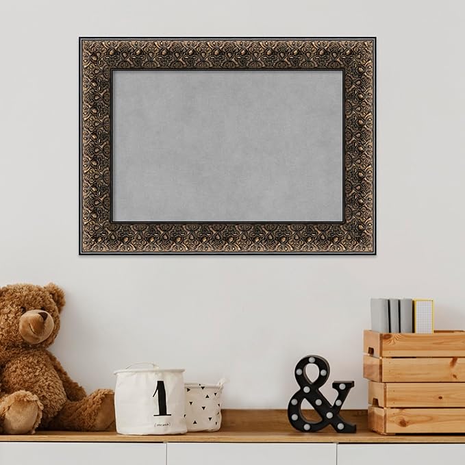 Amanti Art Black Framed Magnetic Board 17x23 Small Vision Board for use with Magnets, 100% Metal Sheet to Display Items as Office Decor or for Home Organization in mudroom, Kitchen or Kids Room