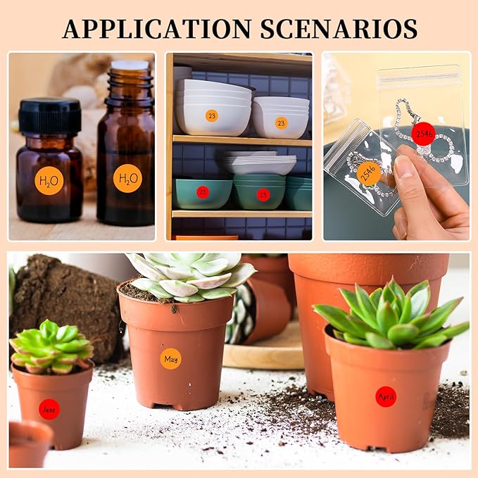 PARLAIM 2 Rolls 2000PCS 3/4" Round Circle Color-Code Dot Stickers,2 Color Style Colorful Coding Label Sticker for Home Office Classroom(Orange+Red)