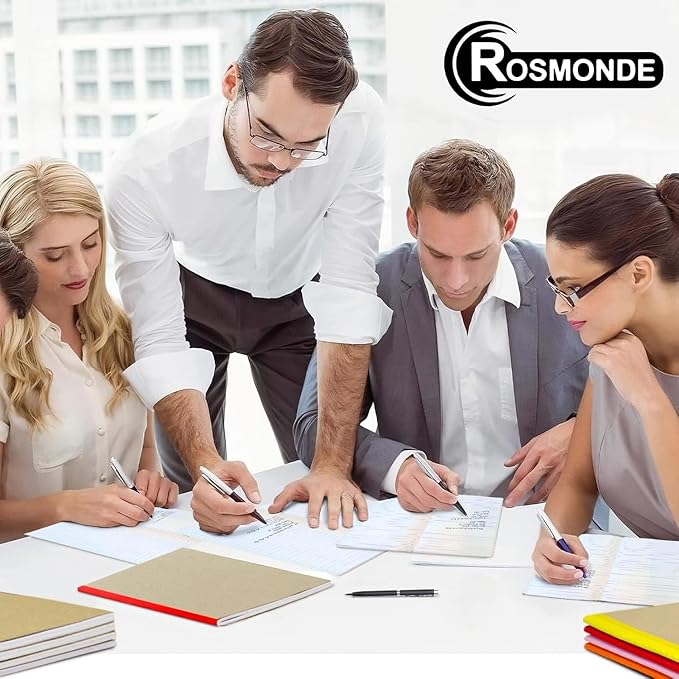Rosmonde 50 Pack Bulk Kraft Journals, A5, Extra Pages - 120 Pages (60 Sheets), College Ruled, 8 x 5.7, No-Bleed Paper, Bulk Composition Notebooks Lined, Kraft Composition Notebook for School