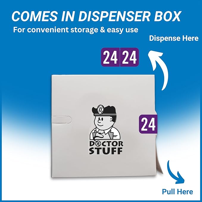 2024 Year Labels, Doctor Stuff 2024 Chart Stickers, Purple Color Coded, S & W/Acme Style, USA Made Year Stickers for End Tab File Folders, 500/Roll, 1 Roll, 3/4" x 1-1/2"