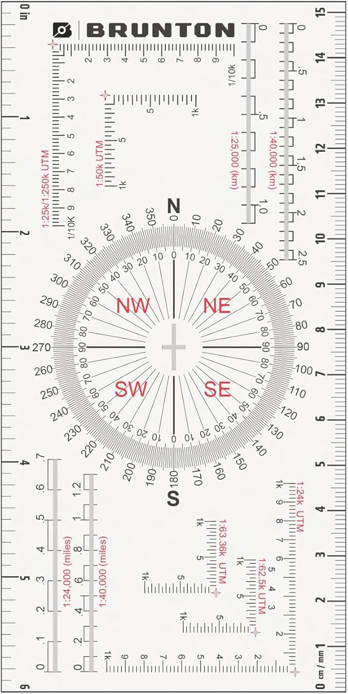 Brunton Standard Transit Azimuth Purple + Map Multi-Tool Card, Professional Geology & Field Mapping Bundle
