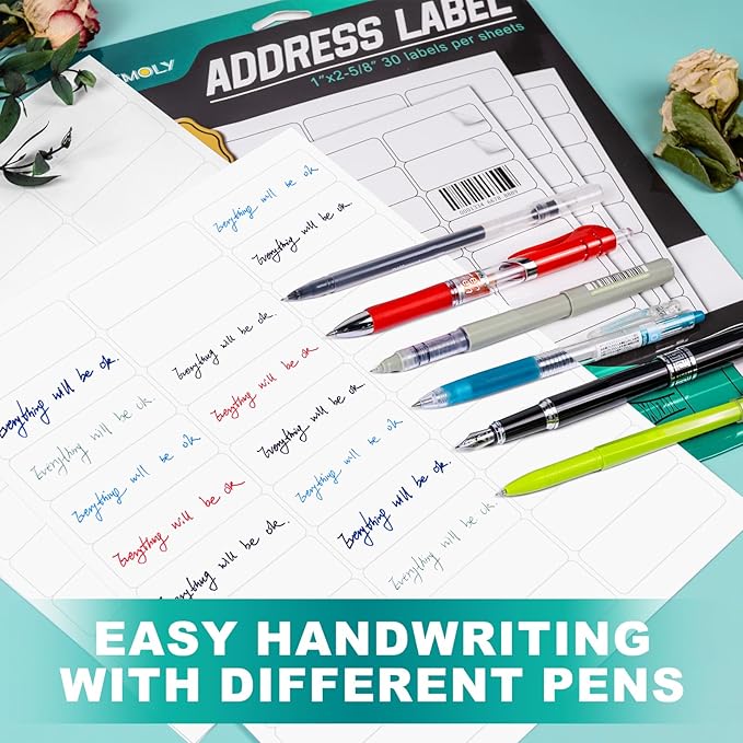 Address Labels 1’’x2-5/8’’ Stikcer Paper 30-UP 500 Sheets for Laser/Inkjet Printer Matte 15000 White Blank Printable Labels on 8.5x11 Inch for Mailing, Shipping, and Organizing