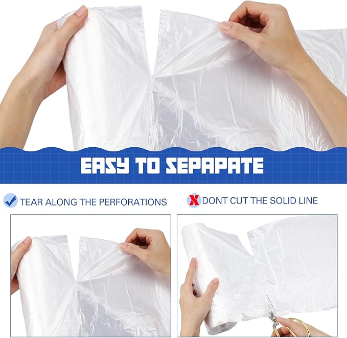 Baderke 40 Pcs Shredder Bags 15 Gallon Paper Shred Waste Bags 26'' x 30'' White Clear Trash Can Liners for Small Shredders