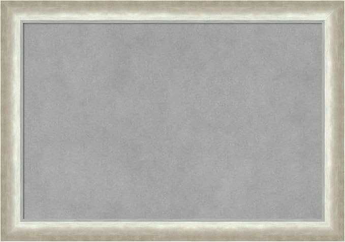 Amanti Art Silver Framed Magnetic Board 14x20 Small Vision Board for use with Magnets, 100% Metal Sheet to Display Items as Office Decor or for Home Organization in mudroom, Kitchen or Kids Room