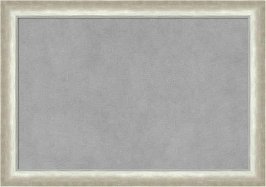 Amanti Art Silver Framed Magnetic Board 14x20 Small Vision Board for use with Magnets, 100% Metal Sheet to Display Items as Office Decor or for Home Organization in mudroom, Kitchen or Kids Room