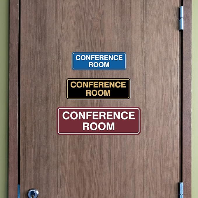 Standard Conference Room Sign - Red/Gold - Large 2 Pack