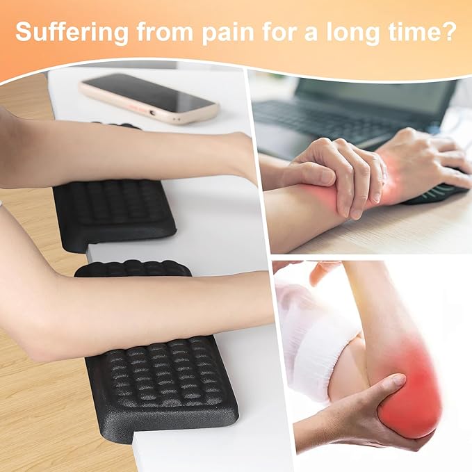 L-Shaped Desk EdgeRest, 2-Piece Set,Desk Elbow Pad, Ergonomic Design, Suitable for Desk and Table Edge, Memory Foam Material, Non-Slip and Wear-Resistant, Black Oval9（Fabric）