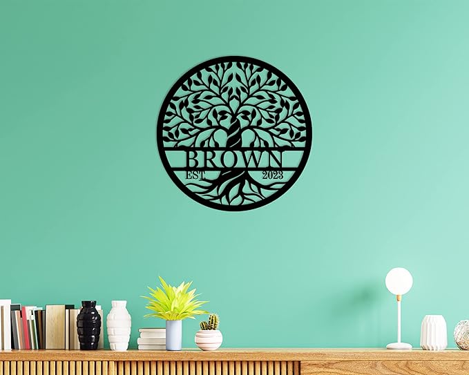 Personalized Tree of Life Metal Wall Sign, Custom Tree of Life Wall Art, Personalized Anniversary Wedding Gifts, Custom Metal Name Sign, Personalized Metal Name Sign Personalized Mothers Day Gift