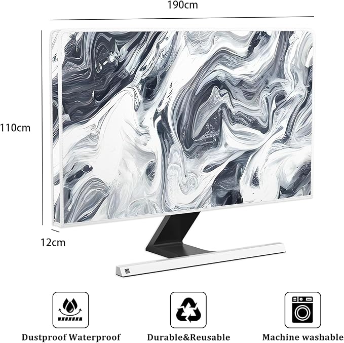 Baocicco Abstract Gray Marble Waterproof 80 Inch Television Cover Anti-Static Dustproof Protective Television Covers for TV Screen Abstract Modern TV Dust Cover for Home LED LCD OLED TVs