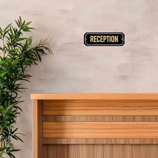 Custom Wall or Door Sign, Personalized Notched Plaque Engraved Message for Bussiness, Property and Home Indoor/Outdoor, 4x12 Inches, Made in USA by Sigo Signs