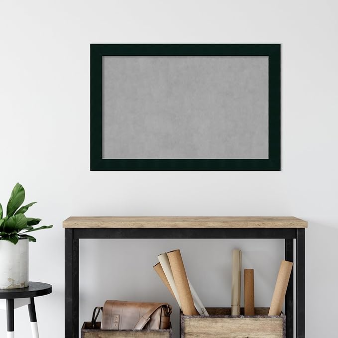 Amanti Art Black Framed Magnetic Board 24x36 Large Vision Board for use with Magnets, 100% Metal Sheet to Display Items as Office Decor or for Home Organization in mudroom, Kitchen or Kids Room