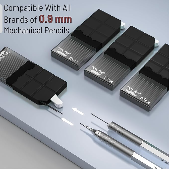 Mr. Pen- 0.9 Millimeter Lead Refills for Mechanical Pencils, 2B, 4 Pack, 280 PCS, 0.9 Lead Refills