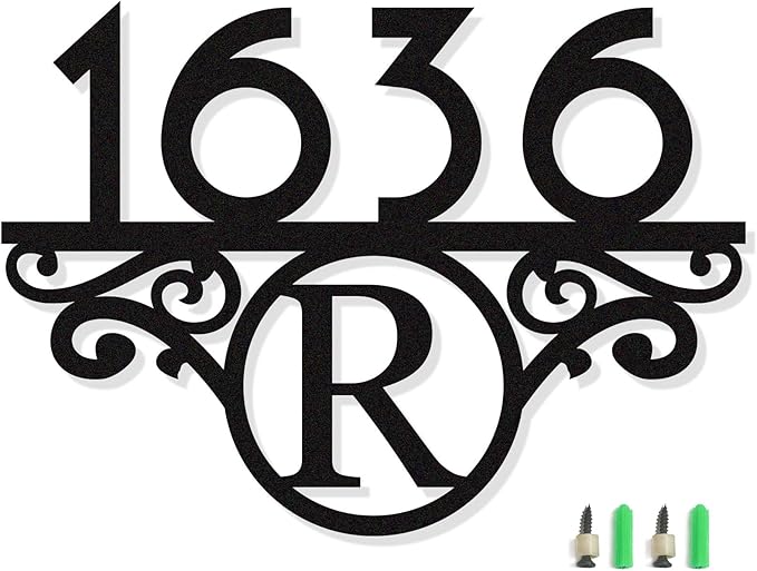 Personalized Address Signs for Houses,House Numbers for Outside Modern,House Number Sign, Address Number for Houses, Metal Address Plaque Sign, Custom Address Plaques for House Numbers