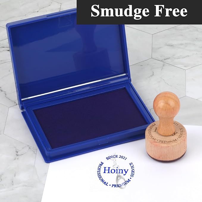Blue Stamp Pad, 4 x 2.5 Inch Premium Quality Ink Pad for Stamps, All-Purpose Felt Pad for Office and Crafting, Works with Rubber and Clear Stamps