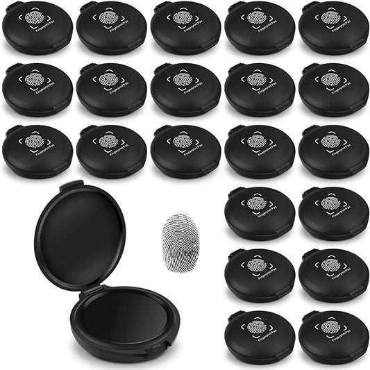 ERKOON 22 Pack Fingerprint Ink Pads, Thumbprint Ink Pad for Notary Supplies Identification Security ID Fingerprint Cards Fingerprint Black