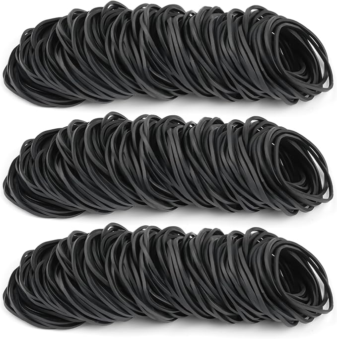 MOWPOG 700 Pcs Rubber Bands, Size #16 Reusable Elastic Rubber Band for Office Supplies File Folders, Home Packaging, Crafts DIY Bundling, Multipurpose (Black)