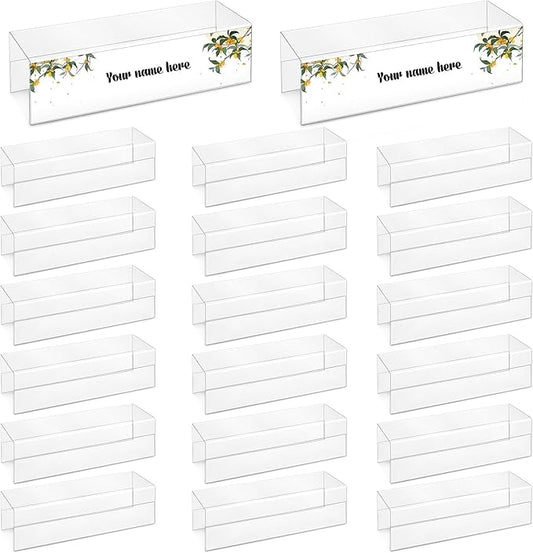 20 Pieces 2.25 Inch Cubicle Name Plate Holders Cubicle Name Tags Clear Cubicle Name Sign Bulk for Office Home Classroom Library 8.5 x 2.5 x 2.4 Inch