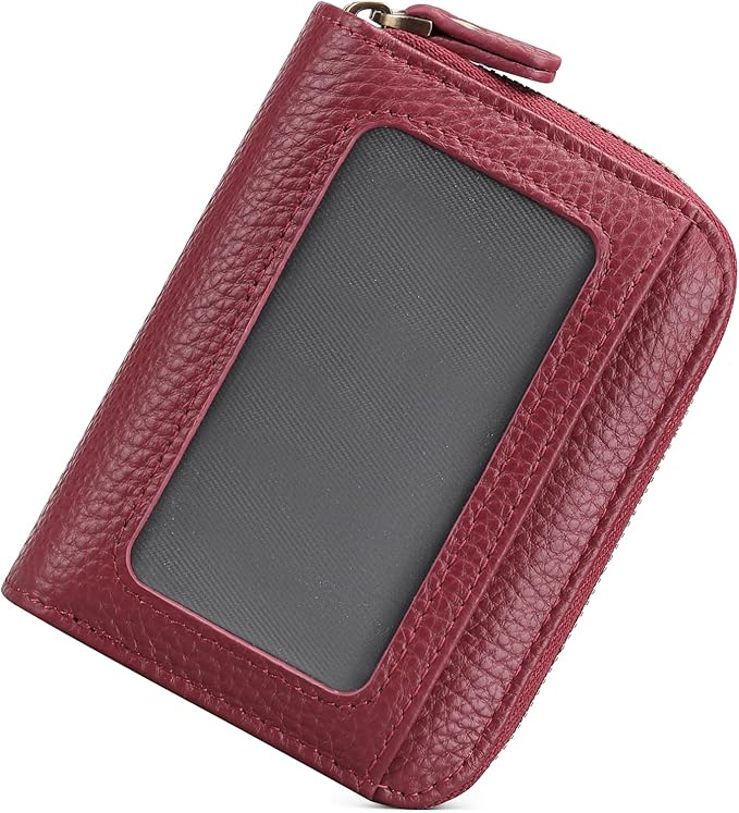 GOIACII Small Genuine Leather Wallet for Women, RFID Blocking Credit Card Holder Wallet