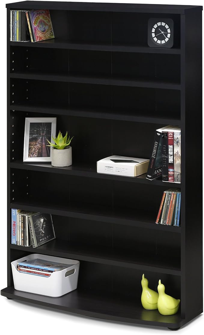 FURINNO JAYA 6-Tier Multimedia Storage Tower, Espresso